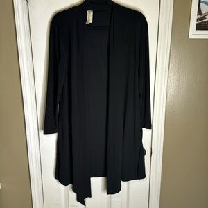 PerSeption Concept Black Sleek Long Sleeve Side Slit Cardigan Size Small